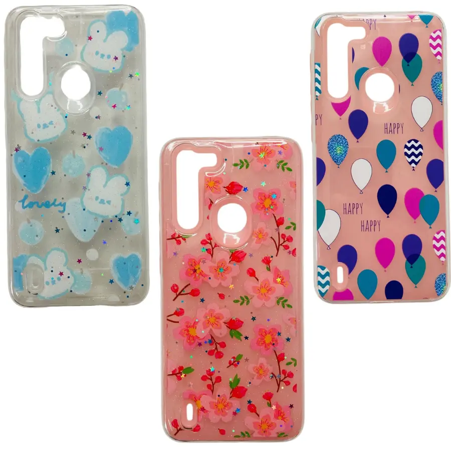 CASE BRILLO DISEÑO (MOTOROLA ONE FUSION) (FLORES)