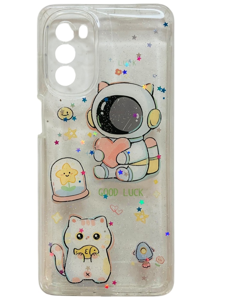 CASE BRILLO DISEÑO (MOTOROLA G62) (ASTRONAUTA)