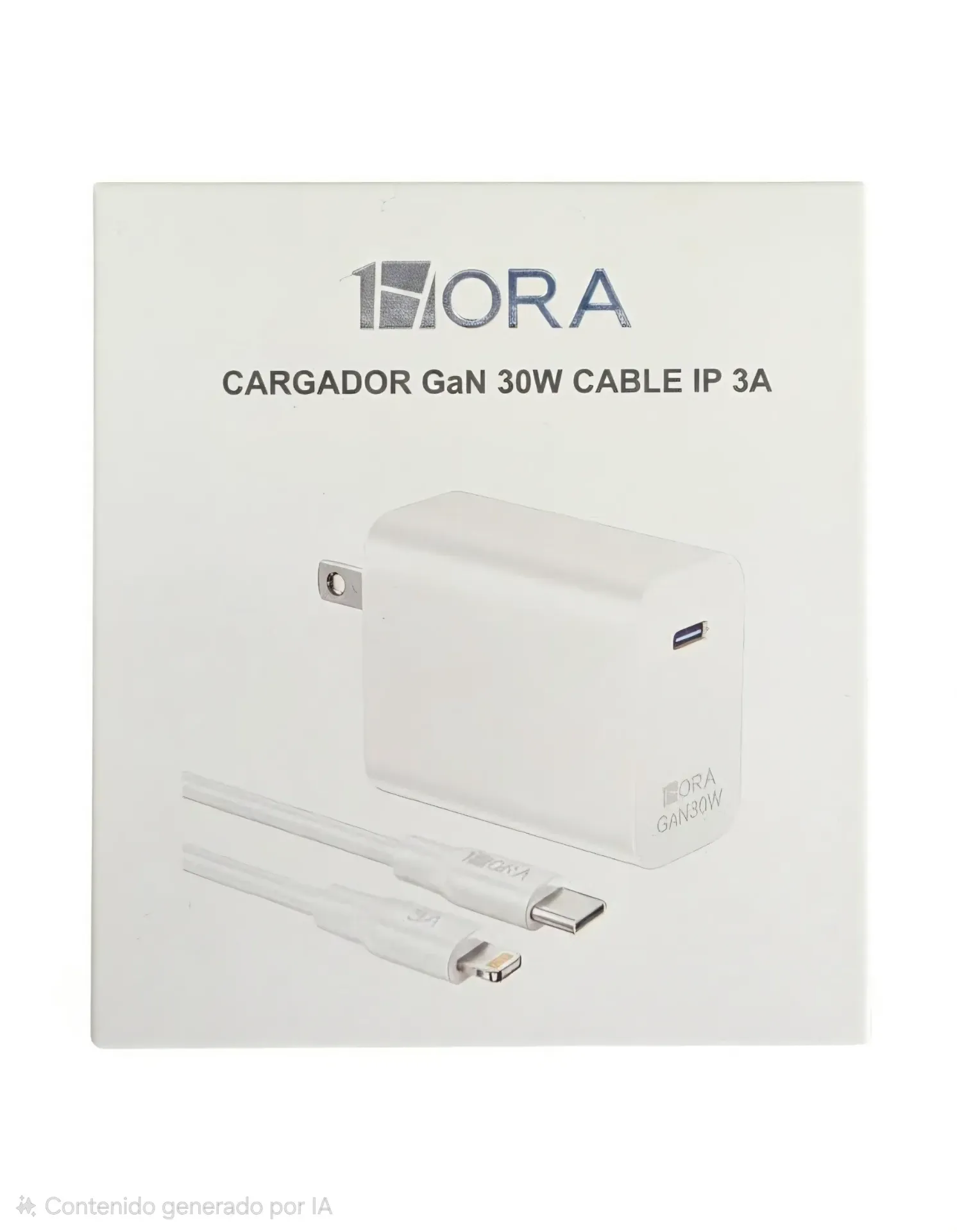[cargador cable clavija usb iphone tipo c lightning] COMBO CARGADOR PARA IPHONE TURBO 30W 1HORA (GAR166)