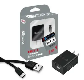 [cargador cable clavija usb iphone tipo c lightning] COMBO CARGADOR 1HORA TIPO C (GAR080)