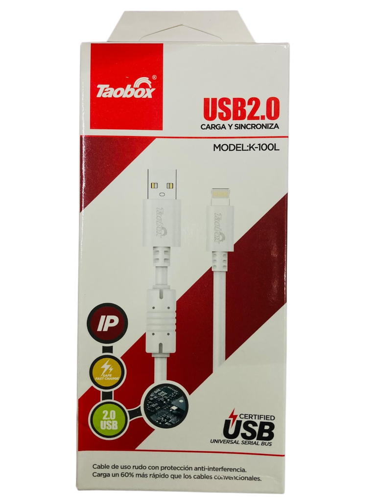 CABLE TAOBOX 1.5M USB TIPO C (K-100C) (BLANCO)