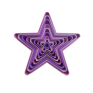 Set Estrellas Redondeadas 5 Puntas Cortador de Galletas