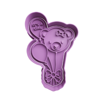 Globo con Cara Osito – Its a Girl Cortador de Galletas