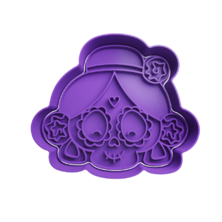 Craneo Mujer dia de muertos Cortador de Galletas