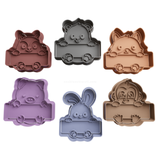 Set Animales con Cartel Cortador de Galletas