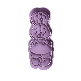 Coneja Muñeca con Jardinero Cortador de Galletas