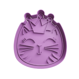 Gato con Corona Cabeza Cortador de Galletas