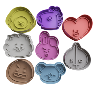 Set BT21 Cabeza Cortador de Galletas