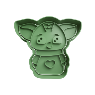 Grogu Baby Yoda con Corazon Cortador de Galletas