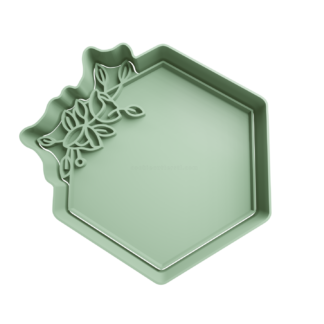 Hexagono con Hojas Cortador de Galletas