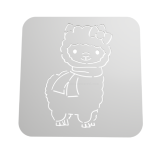 Stencil Alpaca de Navidad STL + Vector