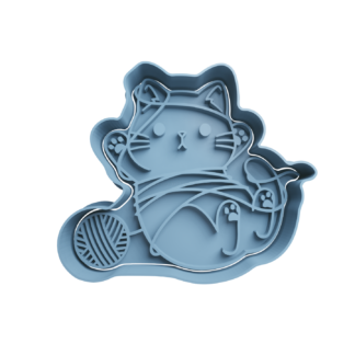 Gato con Ovillo de Lana Cortador de Galletas