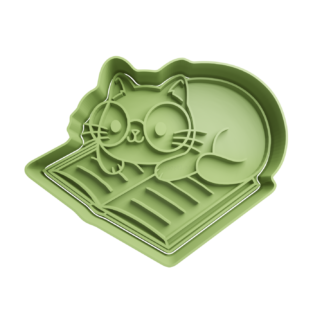 Gato Leyendo Cortador de Galletas