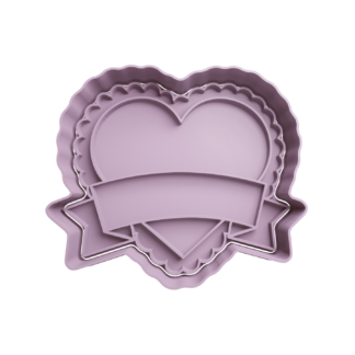 Corazón con Encaje y Etiqueta Cortador de Galletas