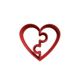 Corazón Rompecabezas Cortador de Galletas